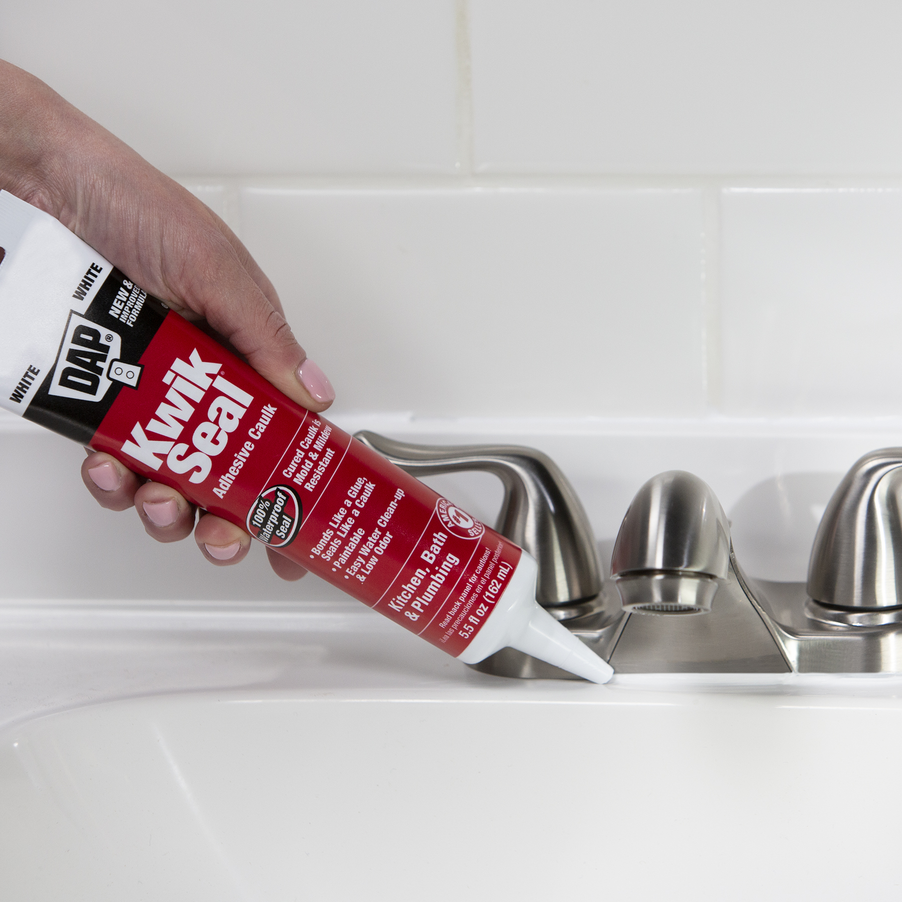 Dap 18013 Kwik-Seal Kitchen & Bath Adhesive Caulk, 5.5 oz, Almond