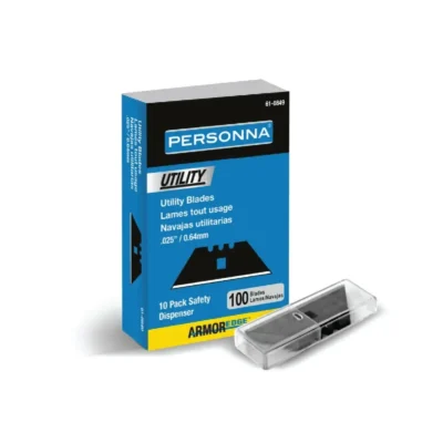 Personna 61-0849 .024" HD Blue 3-Notch Utility Blades (100/Pack)