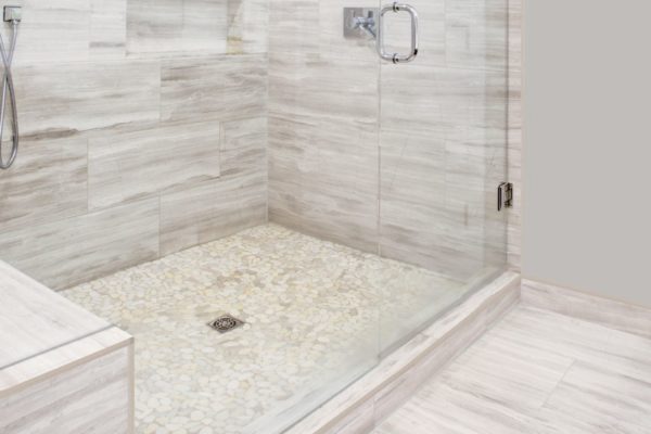 48x72_Shower_PebbleFloor_KerdiDrain