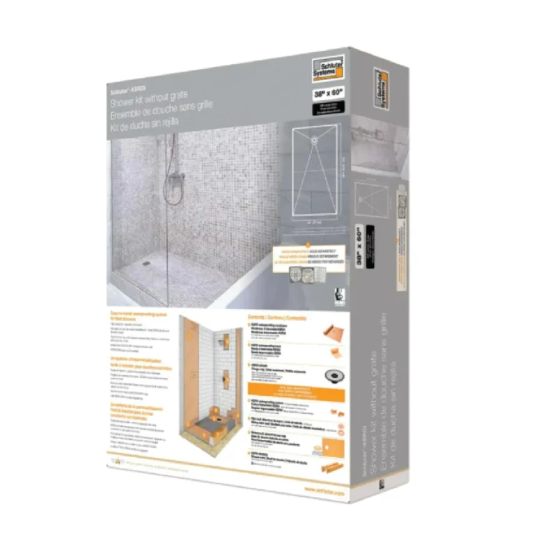 Schluter-KERDI-SHOWER-KIT 38" x 60" Off-Center w/ PVC Flange