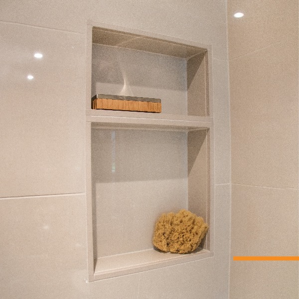 Rectangular shower niche with two compartments 16 x 20 x 4