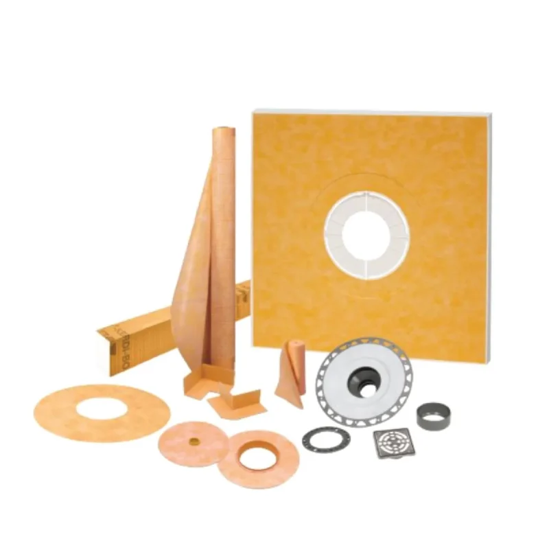 Schluter-KERDI-SHOWER-KIT-FLG 48" x 48" PVC w/ Stainless Steel Drain Grate